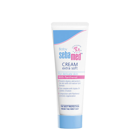 Sebamed Baby Cream Extra Soft tube on a white background