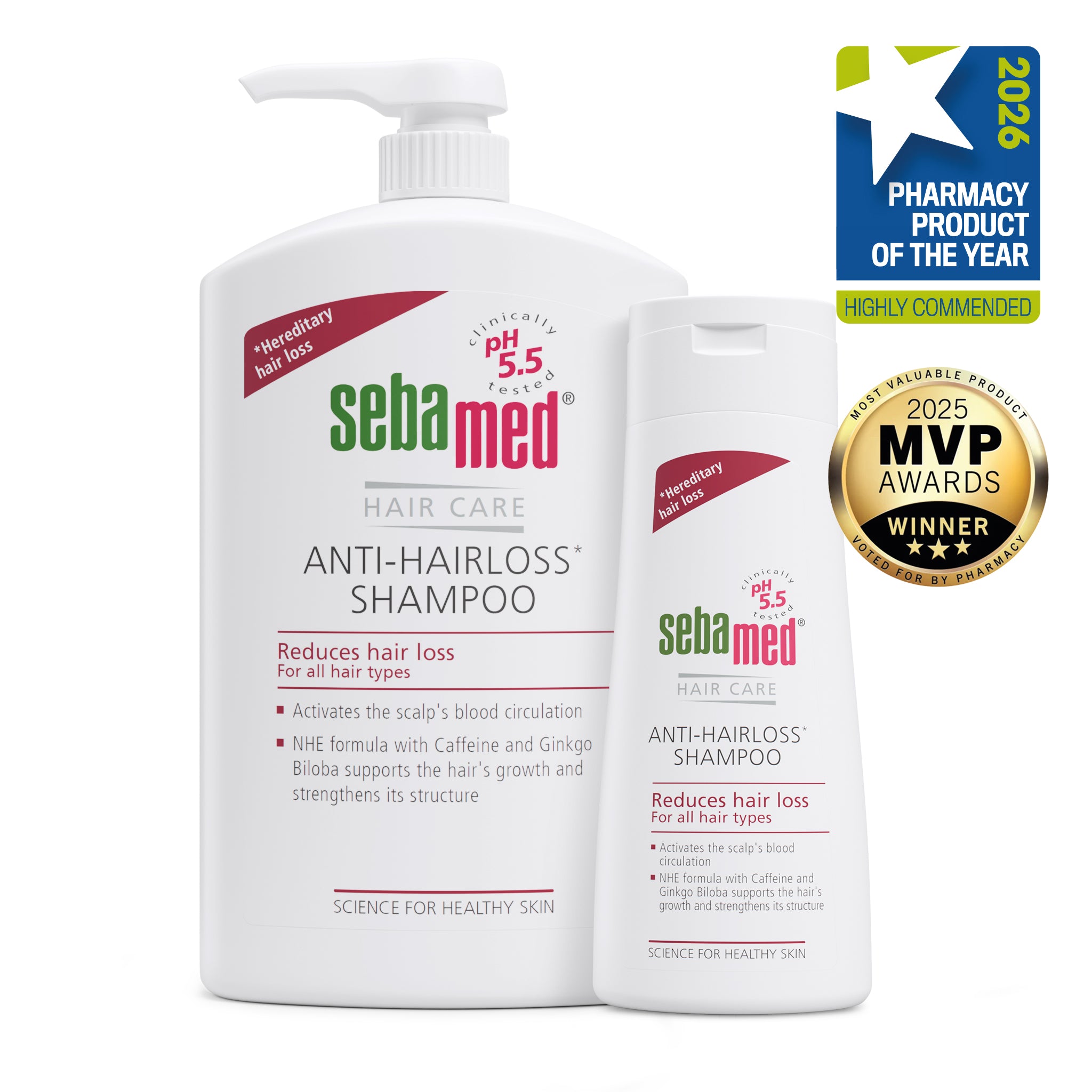 Award winning Sebamed Anti-Hairloss Shampoo - both sizes 