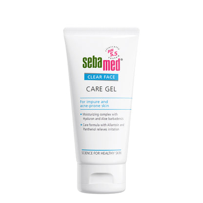 Sebamed Clear Face Care Gel tube on a white background