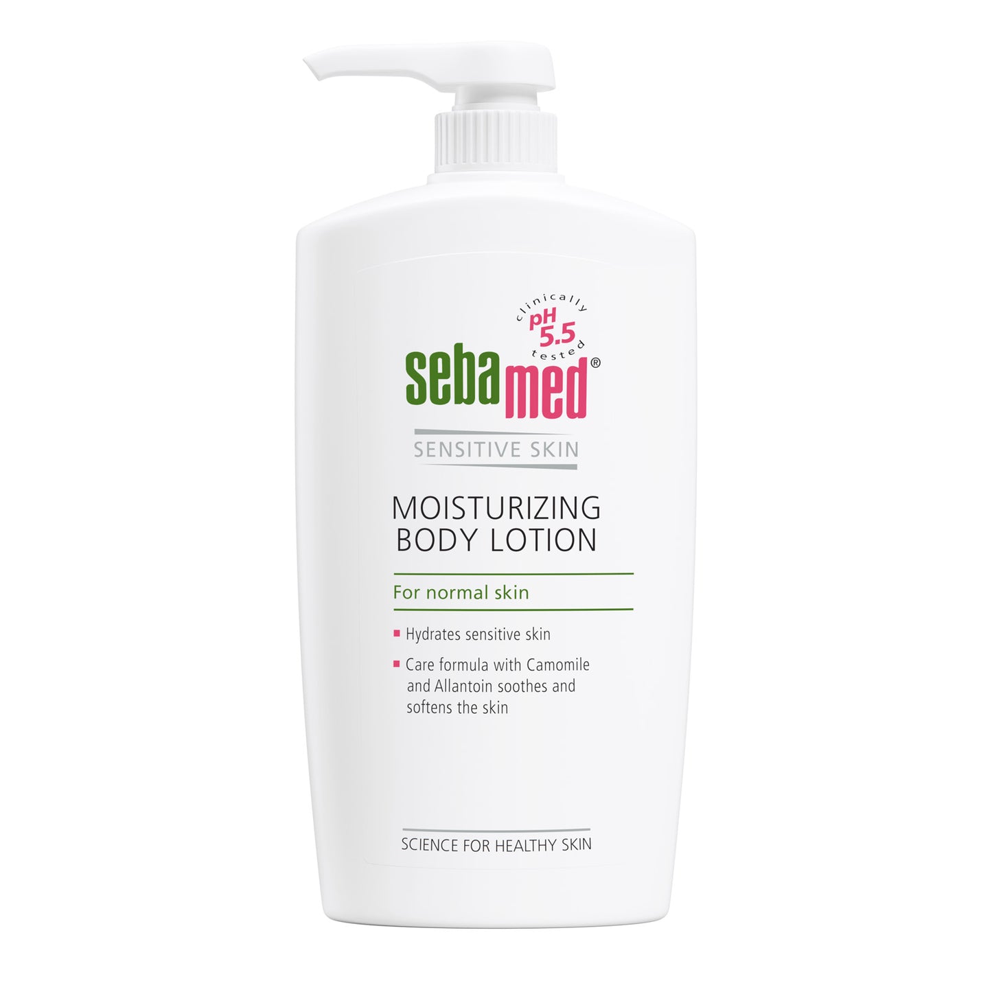 1000ml Sebamed Moisturizing Body Lotion for senstive skin on a white background
