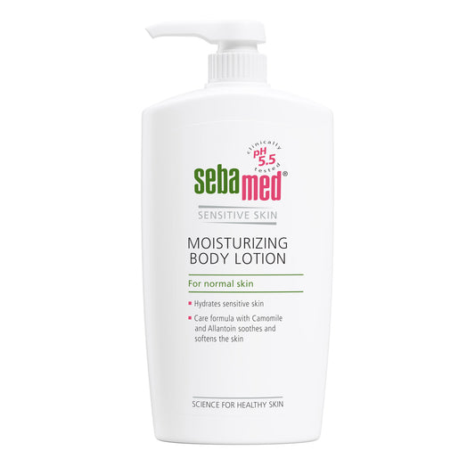 1000ml Sebamed Moisturizing Body Lotion for senstive skin on a white background