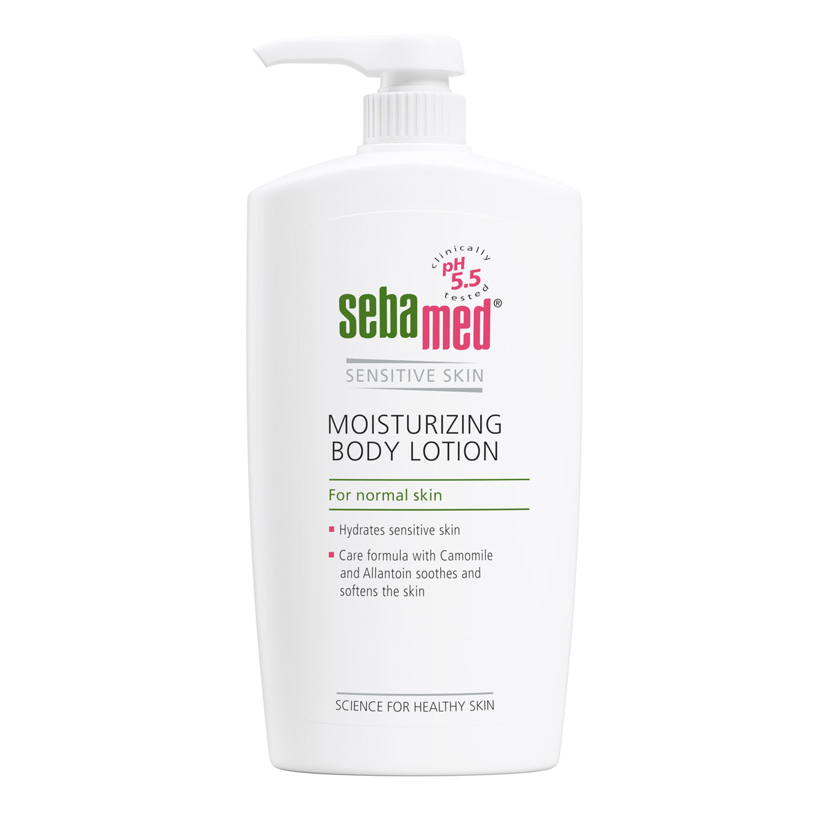 1000ml Sebamed Moisturizing Body Lotion for senstive skin on a white background