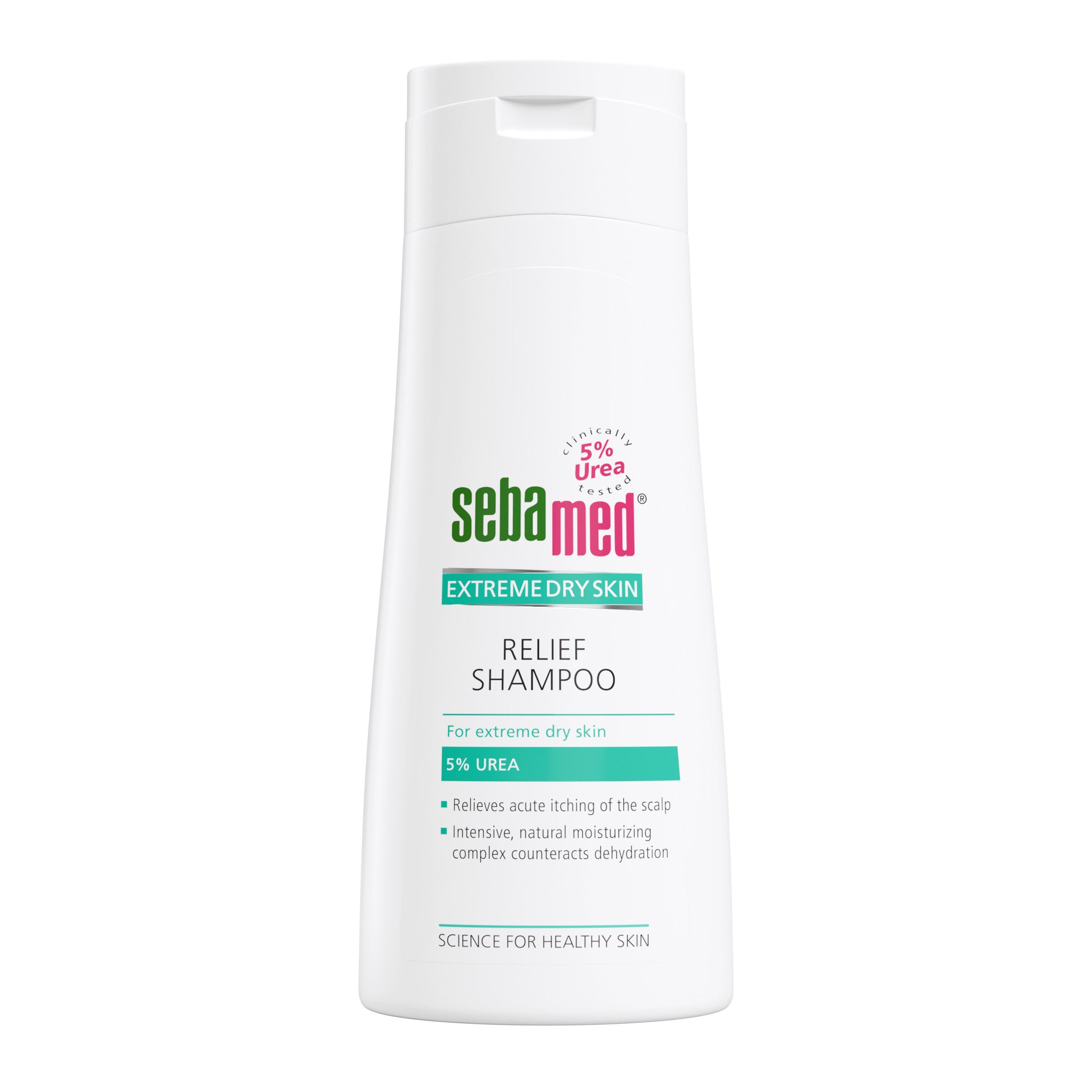 Sebamed Extremn Dry Shampoo bottle on a white background
